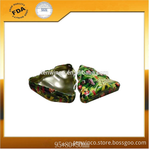 Tree Shaped Xmas Chocolate Tin Can,Christmas gift tin boxes